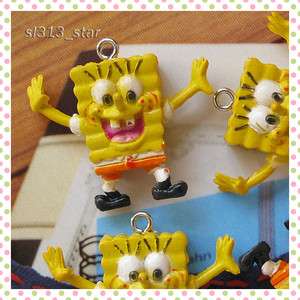 4pcs of Kawaii Yellow Mascot Plastic Charms  