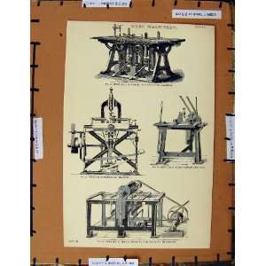   Antique Print C1800 1870 Wood Machinery Bernier Whine