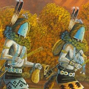 Yei Bi Chei Dancers in Canyon de Chelly Navajo Painting Limited 