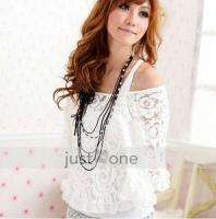   Ladies Lace Top Shirt Cover Up Blouse Vest 2in1 Summer 1016  