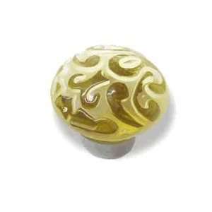  Betsy Fields Glass Cabinet Knob Yellow Scroll: Home 