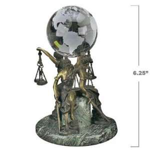  Sitting Lady Justice World Globe: Office Products