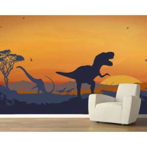  Age of Dinosaurs Blue/Orange Pre Pasted Mural