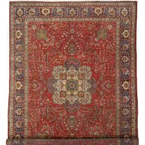  911 x 133 Red Persian Hand Knotted Wool Tabriz Rug 