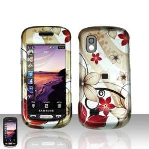  Brown Red Autumn Flower Snap on Hard Skin Faceplate Cover 