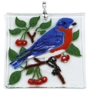    Peggy Karr Handmade Art Glass Ornament, Bluebird: Home & Kitchen