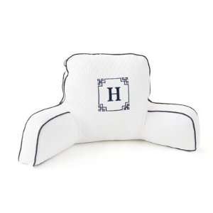  Pillow with Navy Trim in White Monogram Letter Z
