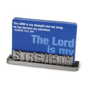  Strength Metal Word Scripture Card Holder Devotional Cards 
