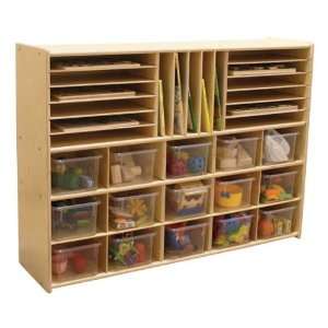  Tray Multi Use Wooden Storage Unit Assembled and with Clear Trays