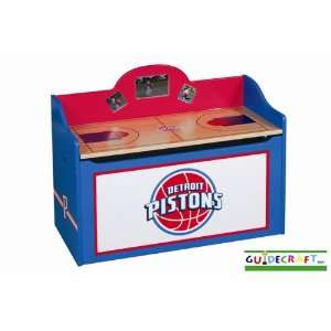    Detroit Pistons Wood Wooden Toy Box Chest: Sports & Outdoors