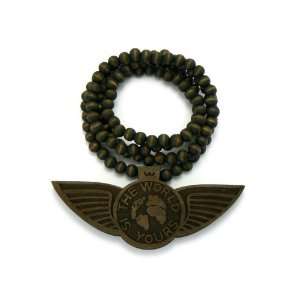  NEW GOOD WOOD WINGS OF THE WORLD IS YOURS PENDANT w/Ball 