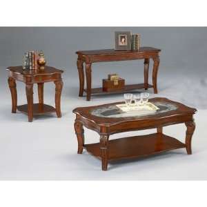   : Granada Cocktail Table Set with Wood Top End Table: Home & Kitchen