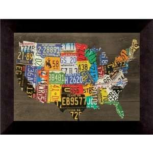  USA Map by Aaron Foster Wall Art   31 x 43