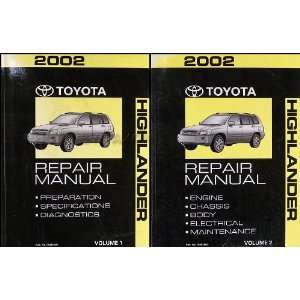   2002 Toyota Highlander Repair Shop Manual Original Set Toyota Books