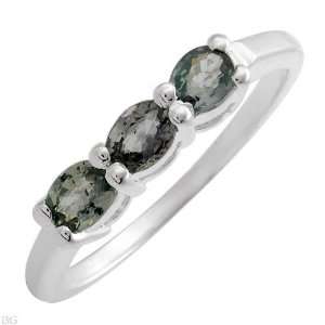 Stylish Brand New Three Stone Ring With 0.75Ctw Genuine Sapphires Made 
