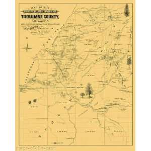  TUOLUMNE COUNTY CALIFORNIA (CA) LANDOWNER MAP 1878