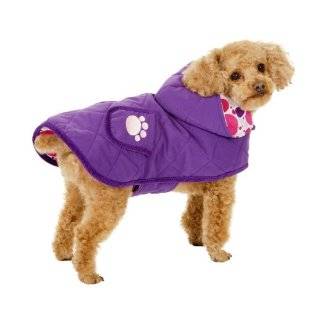Fashion Pet Blanket Coat for Dogs, Purple Quilted Paw, Medium