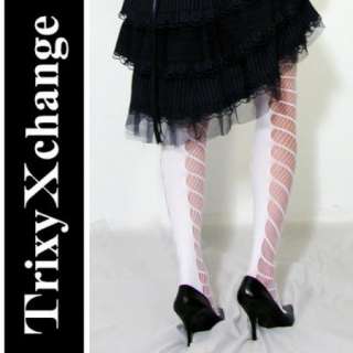 LEVANTE VOLUTE Back Seam White Fishnet Lolita Tights  