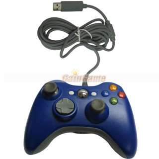 Blue Wired Game Controller KIT For Microsoft XBOX 360 XBOX360 US Free 