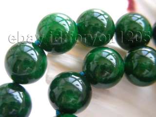 18 Natural 11mm Green Round Emerald Necklace  