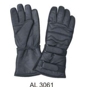   Cowhide Leather Padded Riding Gloves W/Two Velcro Tabs: Automotive