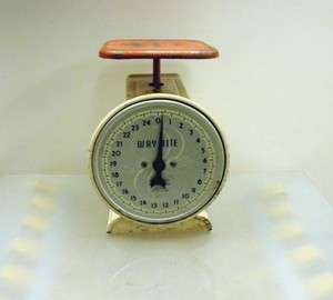   30s Way Rite Household Scale 25 LB Red & White Country Chic  