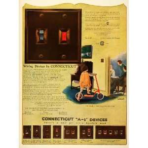  1926 Ad Connecticut Electric Wiring Household Light 