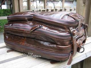   Leather BRIEFCASE BackPack RUCKSACK Travel bag Gym DUFFLE Brown  