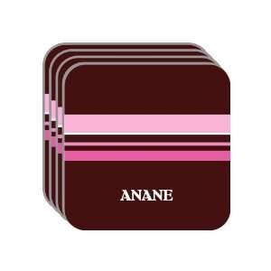 Personal Name Gift   ANANE Set of 4 Mini Mousepad Coasters (pink 