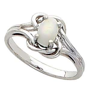  14K White Gold Opal Ring: Jewelry