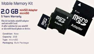 2GB MiniSD Mini SD Adapter + microSD Card micro SD Ace  