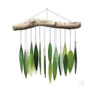   Spring Leaves & Driftwood Glass Chime (Wind Chimes): Everything Else