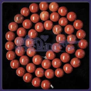 2X15 8mm Natural Red Jasper Round Gemstone Loose Beads  