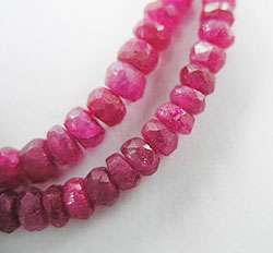 TWH 70 Ruby Facet Rondelle Beads 2.5 4.5 mm. 6.5  