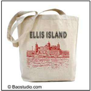 Ellis Island   Eco Friendly Tote Graphic Canvas Tote Bag