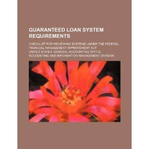  Guaranteed loan system requirements checklist for 