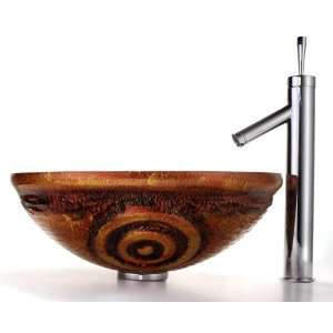   Eye Glass Vessel Sink and Bruno Faucet Satin Nickel: Home Improvement