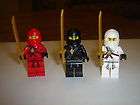 LEGO NINJAGO KAI , Zane , Cole minifigures with golden weapons LOT 