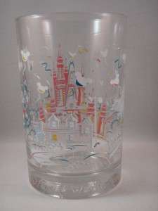 Walt Disney World 25th Anniversary Glass Donald Duck Beverage Juice 