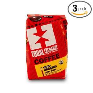 Equal Exchange Love Buzz Blend Organic Coffee Bean, 12 Ounce Packages 