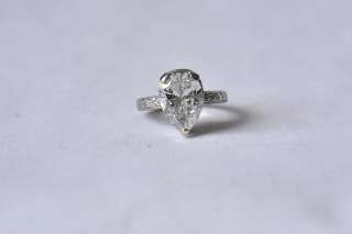Pear Brilliant 4.99 CT Solitaire DIAMOND RING SI1 COLOR H ENGAGEMENT $ 