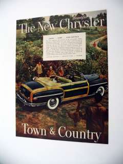 Chrysler Town & Country bird hunters 1949 print Ad  