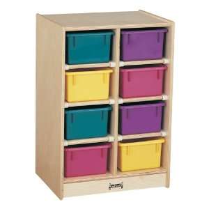  Baltic Birch Eight Tray Mobile Storage Unit with Colorful 