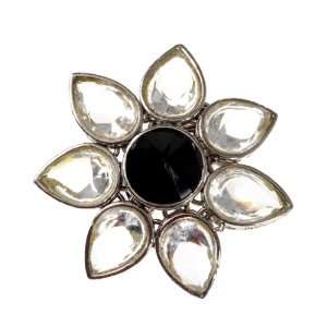  Flower Design Cocktail Gemstone Adjustable Ring 