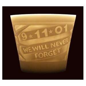   Never Forget 9 11 01 Porcelain Lithophane Tealight by Weimar Porzellan