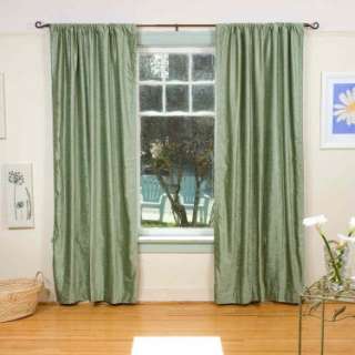 Soothing Green Velvet Curtains / Drapes / Panels with Pole Tops