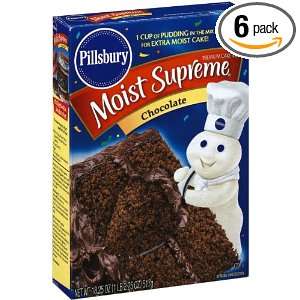 Pillsbury Cake Mix Chocolate, 18.25 Ounce Boxes (Pack of 6):  