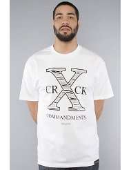 Sneaktip The X CRXCK Commandments Tee in White,T shirts for Men