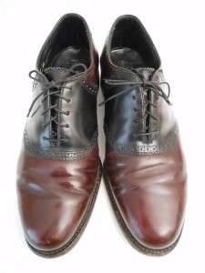 VTG Florsheim Shoe Two Tone Leather Saddle Oxfords sz 8 3E  