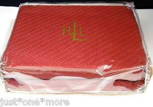 RALPH LAUREN LAWTON TWIN RINGSPUN COTTON BED BLANKET *RED* 1stQUALITY 